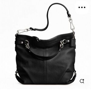 Coach Brooke 3 way pebble grain  Elegant Black Leather Shoulder Bag